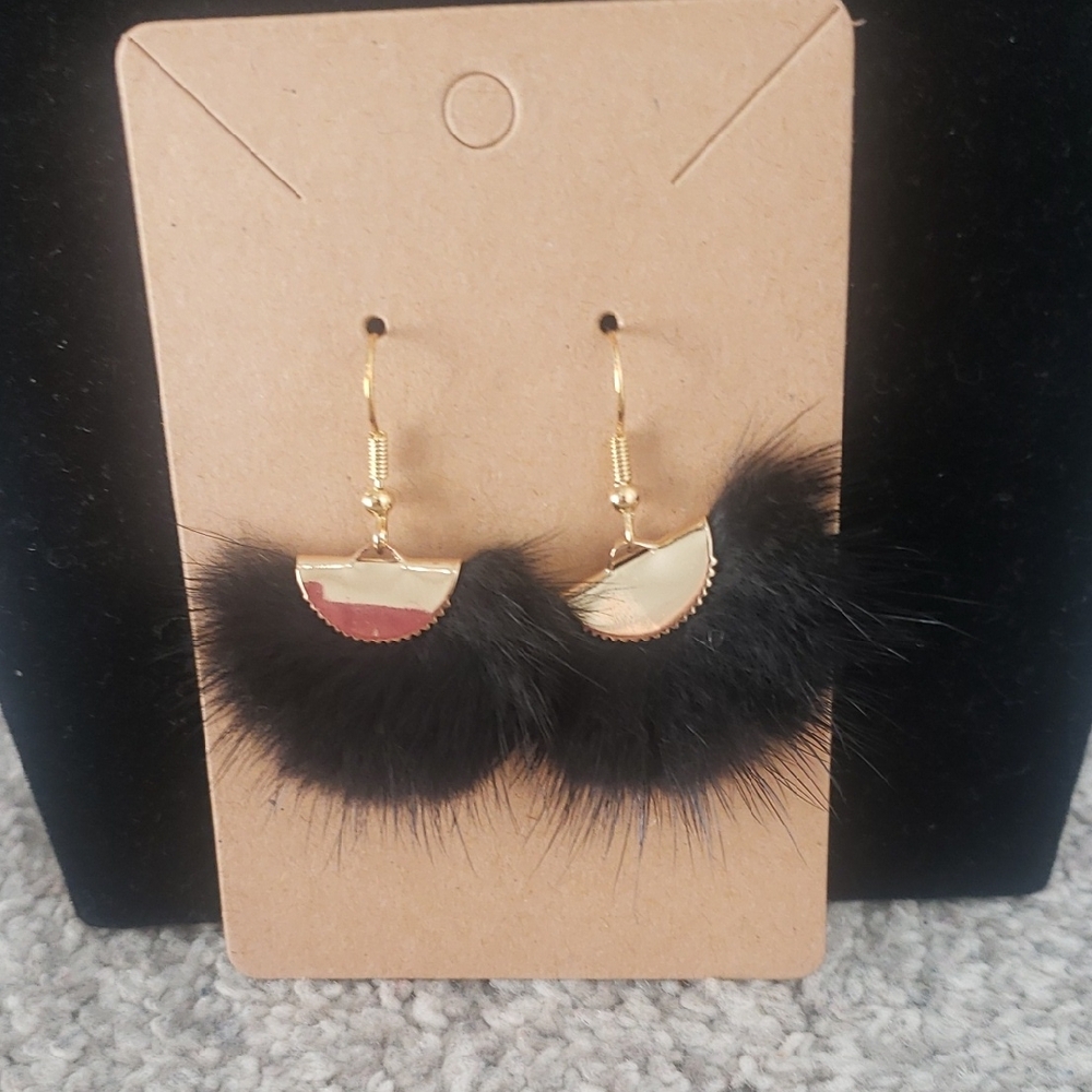 Elegant Black and Gold Earrings